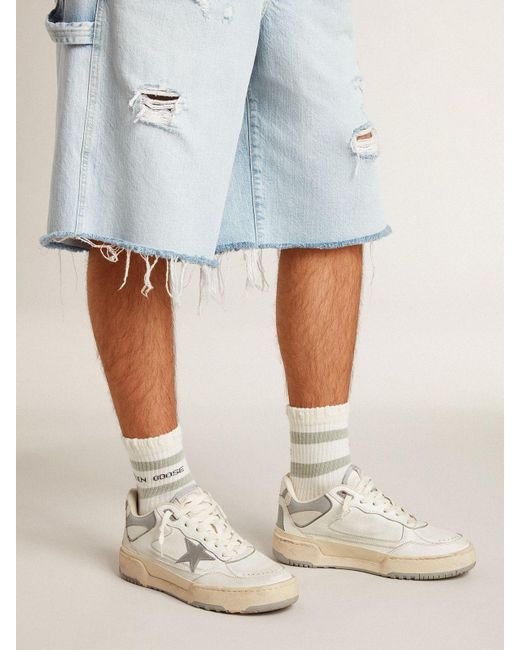 Golden Goose Chunky Low-Top Leather Sneakers in Natural | Lyst