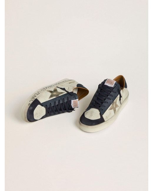 Stardan Pour Homme En Cuir Nubuck Avec Étoile En Cuir Lamé Et Contrefort En Cuir Nappa Bleu, Homme, Taille Golden Goose Deluxe Brand pour homme en coloris Natural