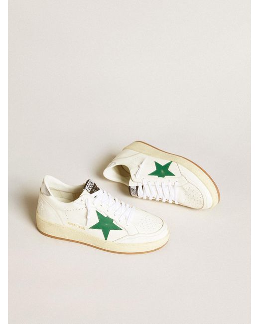 Golden Goose Deluxe Brand Natural Ball Star With Leather Star And Metallic Leather Heel Tab for men