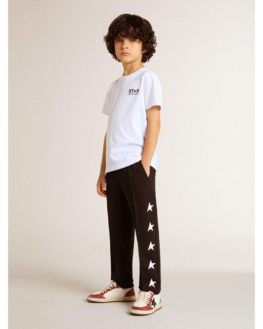 Pantalon De Jogging Noir Garçon Avec Étoiles Blanches, Taille Golden Goose Deluxe Brand en coloris Black