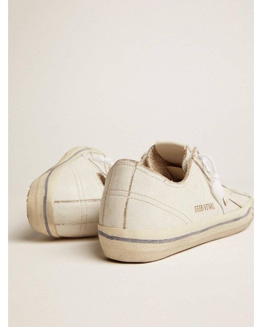 V-Star Pour Homme En Cuir Blanc Avec Étoile Blanche Et Rayure Bleu Ciel Sur La Bande De Renfort, Homme, Taille Golden Goose Deluxe Brand pour homme en coloris Natural