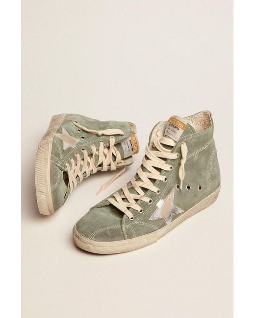 Francy En Daim Vert Avec Étoile En Cuir Lamé Argenté, Femme, Taille Golden Goose Deluxe Brand en coloris Natural