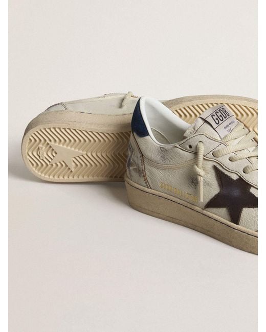 Golden Goose Deluxe Brand Natural Ball Star With Star And Suede Heel Tab for men