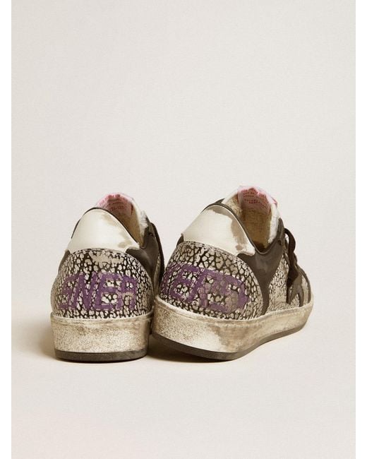 Ball Star Pour Homme En Cuir À Imprimé Éléphant Avec Étoile En Cuir Noir, Homme, Taille Golden Goose Deluxe Brand pour homme en coloris Brown