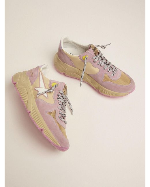 Golden Goose Pastel Pink Running Sole Sneakers With White Star - Lyst