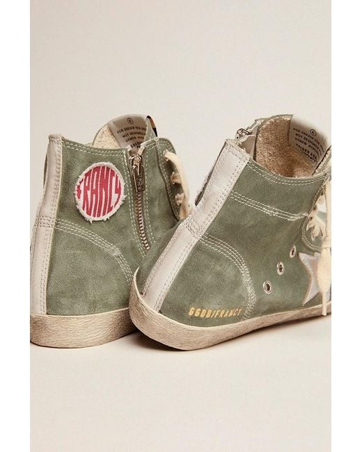 Francy En Daim Vert Avec Étoile En Cuir Lamé Argenté, Femme, Taille Golden Goose Deluxe Brand en coloris Natural