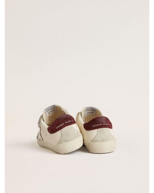 Old School Junior Avec Étoile En Cuir Lamé Argenté Et Contrefort En Daim Pourpre, Femme, Taille Golden Goose Deluxe Brand en coloris Natural