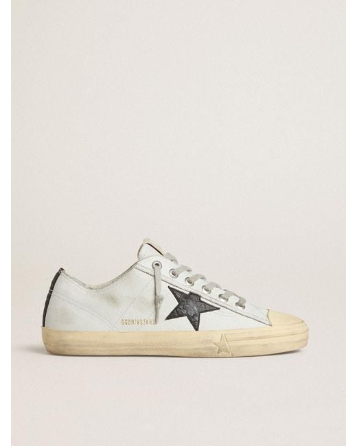 V-Star En Cuir Avec Étoile Et Contrefort En Cuir À Imprimé Crocodile Noir, Homme, Taille Golden Goose Deluxe Brand pour homme en coloris Natural