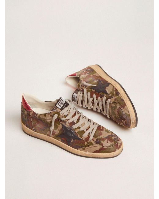 Golden Goose Ball Star Sneakers In Camouflage Ripstop Fabric With ...