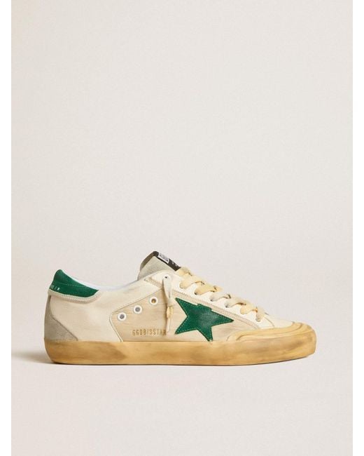 Super-Star Penstar Pour Homme En Cuir Nappa Et Nylon Avec Étoile Et Contrefort En Cuir Velours Vert, Homme, Taille Golden Goose Deluxe Brand pour homme en coloris Multicolor