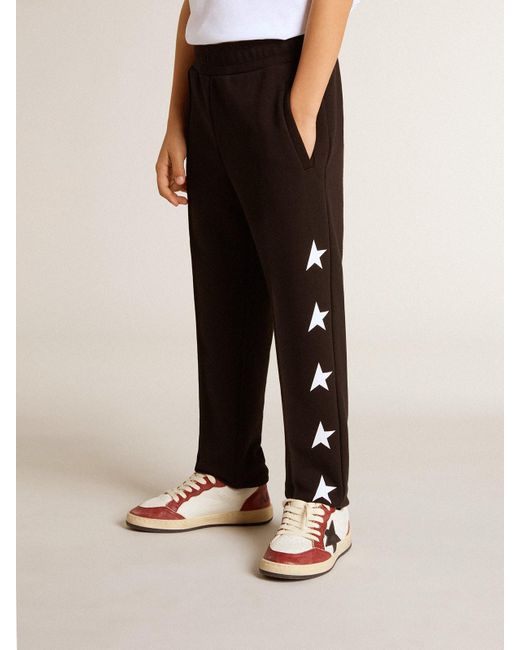 Pantalon De Jogging Noir Garçon Avec Étoiles Blanches, Taille Golden Goose Deluxe Brand en coloris Black