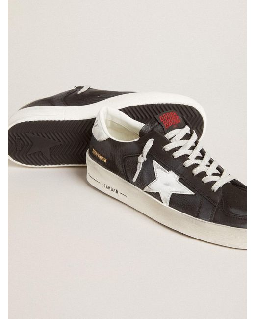 Stardan En Cuir Nubuck Et Résille Noirs Avec Étoile Et Contrefort En Cuir Gris, Homme, Taille Golden Goose Deluxe Brand pour homme en coloris Natural