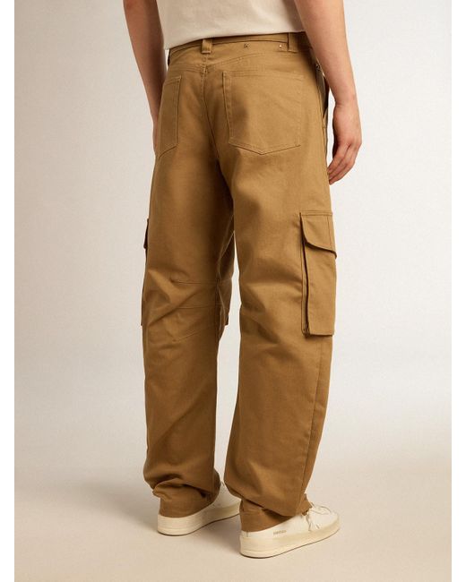 Golden Goose Deluxe Brand Natural Khaki Cargo Pants for men