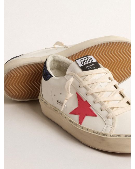 Golden Goose Deluxe Brand Pink Hi Star With Fuchsia Leather Star And Glitter Heel Tab