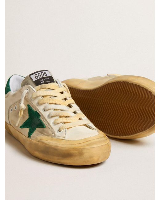 Super-Star Penstar Pour Homme En Cuir Nappa Et Nylon Avec Étoile Et Contrefort En Cuir Velours Vert, Homme, Taille Golden Goose Deluxe Brand pour homme en coloris Multicolor
