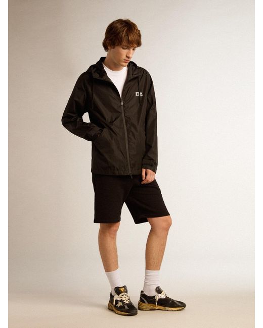 Giacca A Vento Da Uomo Con Logo E Stella Bianchi A Contrasto, Uomo, Taglia di Golden Goose Deluxe Brand in Black da Uomo
