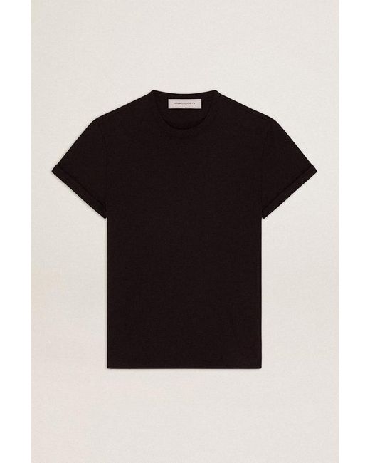 T-Shirt Fit Regular Da Donna Di Colore Nero Dal Trattamento Distressed, Donna, Taglia di Golden Goose Deluxe Brand in Black