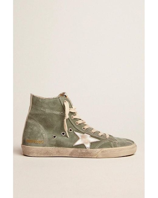 Francy En Daim Vert Avec Étoile En Cuir Lamé Argenté, Femme, Taille Golden Goose Deluxe Brand en coloris Natural