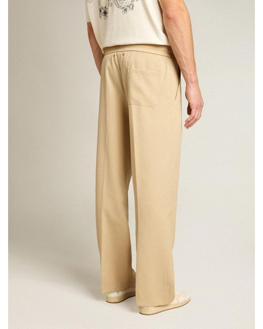 Golden Goose Deluxe Brand Natural ’S Sand-Colored Joggers With Pocket On The Back