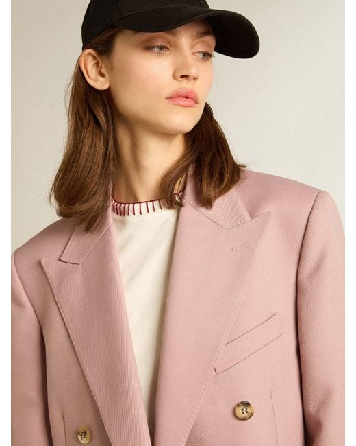 Golden Goose Deluxe Brand Pink Double-Breasted Blazer