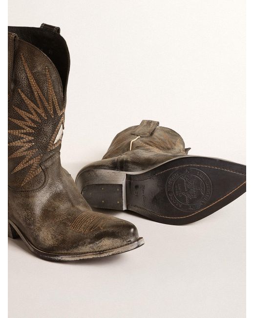 Bottes Basses Wish Star Pour Femme En Cuir Noir Avec Étoile Argentée, Femme, Taille Golden Goose Deluxe Brand en coloris Multicolor