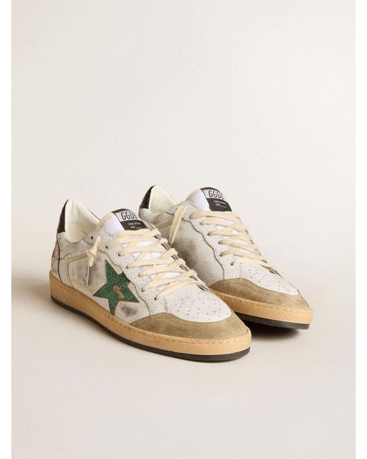 Golden Goose Deluxe Brand Natural Ball Star With Metallic Leather Star And Leather Heel Tab for men