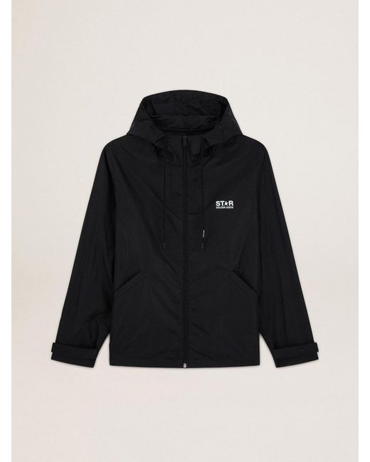 Giacca A Vento Da Uomo Con Logo E Stella Bianchi A Contrasto, Uomo, Taglia di Golden Goose Deluxe Brand in Black da Uomo