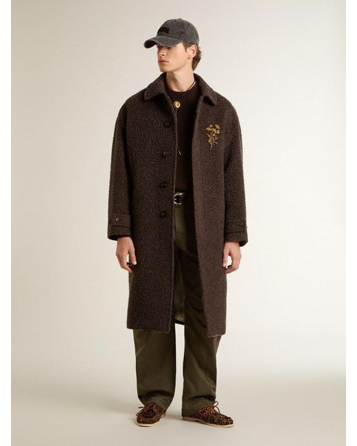 Golden Goose Deluxe Brand Brown Single-Breasted Journey Coat for men