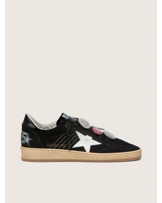 Ball Star Ltd Pour Homme En Cuir Velours Noir Avec Lacets Skins, Homme, Taille Golden Goose Deluxe Brand pour homme en coloris Black