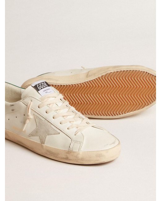 Golden Goose Deluxe Brand Natural Super-Star With Ice- Suede Star And Leather Heel Tab for men