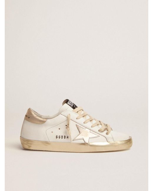 Golden Goose Goose Women's Super-star Sneakers With Gold Sparkle Foxing ...
