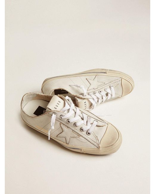 V-Star Pour Homme En Cuir Blanc Avec Étoile Blanche Et Rayure Bleu Ciel Sur La Bande De Renfort, Homme, Taille Golden Goose Deluxe Brand pour homme en coloris Natural