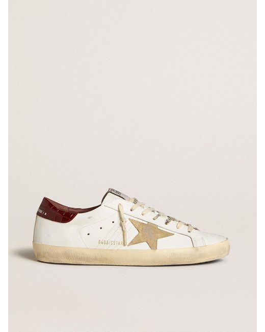 Golden Goose Deluxe Brand Natural Super-Star With Sand Suede Star And Croc-Print Leather Heel Tab for men