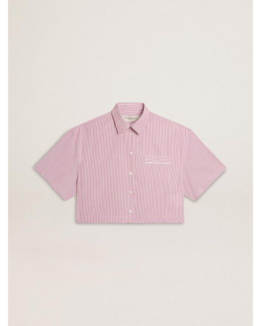 Camicia Cropped Da Donna di Golden Goose Deluxe Brand in Pink