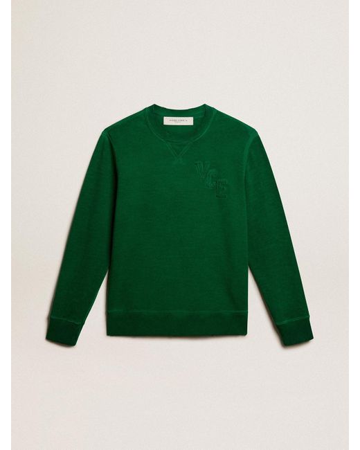 Sweat-Shirt Ras-Du-Cou En Molleton De Coton Vert, Homme, Taille Golden Goose Deluxe Brand pour homme en coloris Green
