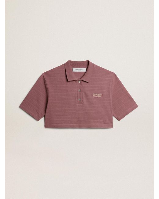 Polo Cropped di Golden Goose Deluxe Brand in Pink