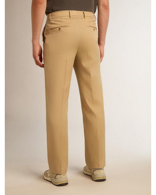 Golden Goose Deluxe Brand Natural ’S Wool Gabardine Pants for men