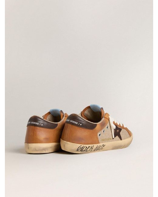 Super-Star Ltd Pour Homme En Laine Avec Étoile En Cuir Marron Et Empiècements Camel, Homme, Taille Golden Goose Deluxe Brand pour homme en coloris Natural