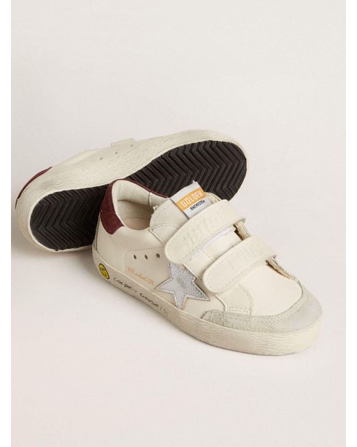 Old School Junior Avec Étoile En Cuir Lamé Argenté Et Contrefort En Daim Pourpre, Femme, Taille Golden Goose Deluxe Brand en coloris Natural