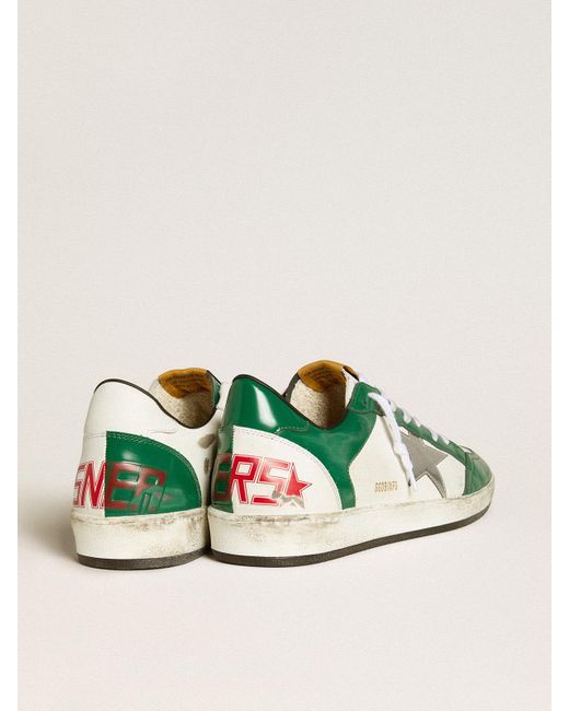 Ball Star Lab Homme En Cuir Vert Et Blanc Avec Étoile Argentée, Taille Golden Goose Deluxe Brand en coloris Green
