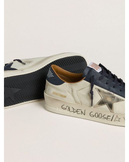 Stardan Pour Homme En Cuir Nubuck Avec Étoile En Cuir Lamé Et Contrefort En Cuir Nappa Bleu, Homme, Taille Golden Goose Deluxe Brand pour homme en coloris Natural