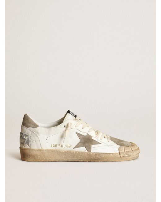 Golden Goose Men's Ball Star Ltd Sneakers In White Nappa Leather With