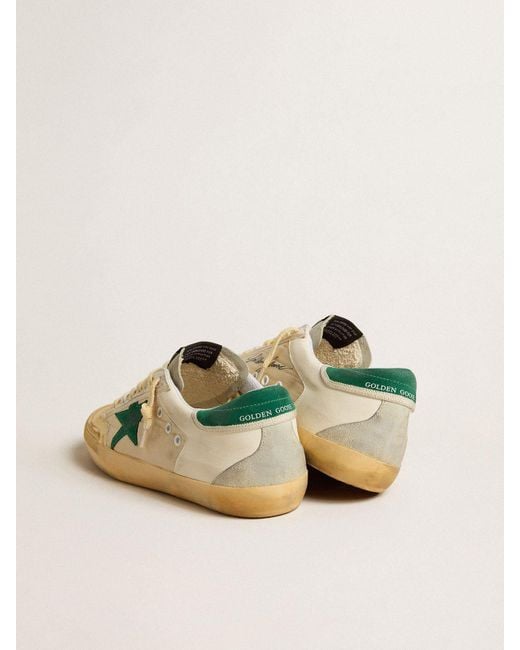 Super-Star Penstar Pour Homme En Cuir Nappa Et Nylon Avec Étoile Et Contrefort En Cuir Velours Vert, Homme, Taille Golden Goose Deluxe Brand pour homme en coloris Multicolor