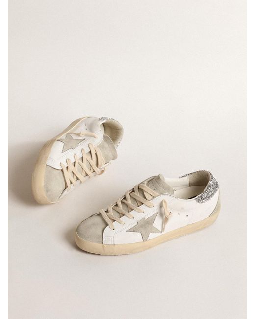 Golden Goose Super-Star With Star And Glitter Heel Tab in
