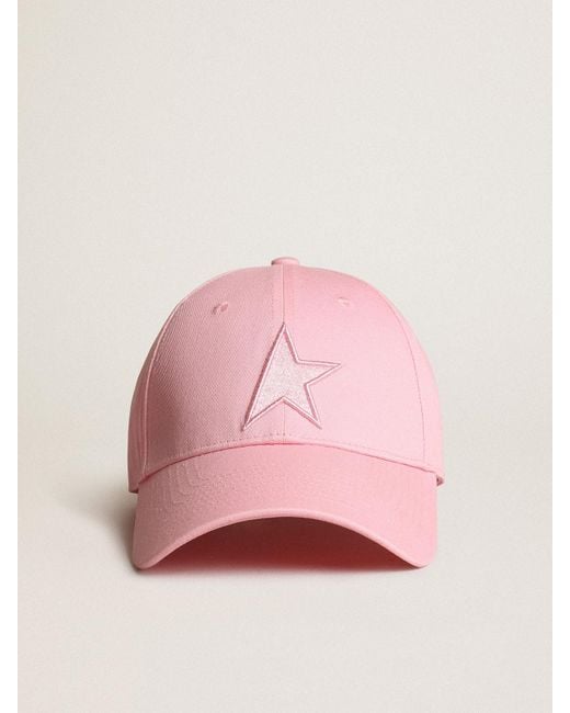 Golden Goose Deluxe Brand Pink Demos Star Collection Baseball Cap With Tone-on-tone Star