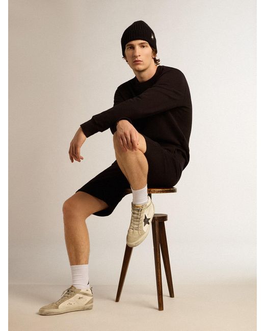 Felpa Archibald Collezione Star Di Colore Nero Con Stella Ton Sur Ton Sul Davanti, Uomo, Taglia di Golden Goose Deluxe Brand in Black da Uomo