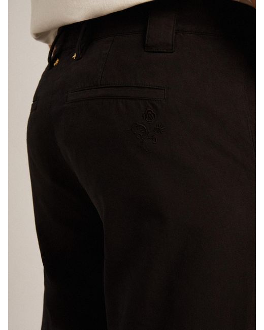 Pantalon Chino Noir En Gabardine De Coton, , Taille Golden Goose Deluxe Brand en coloris Black
