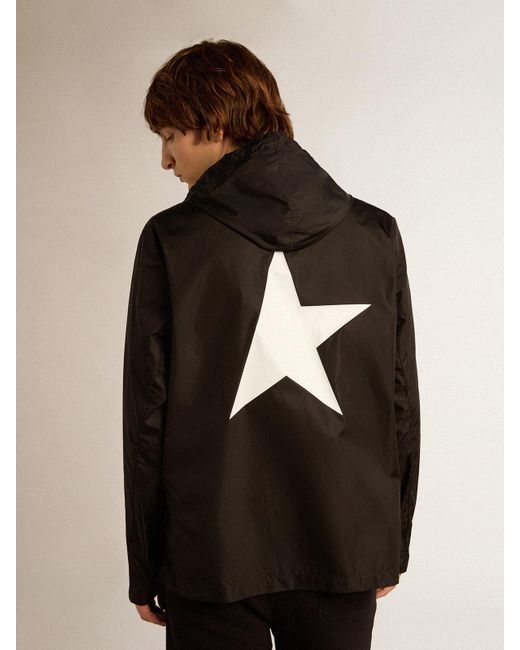 Giacca A Vento Da Uomo Con Logo E Stella Bianchi A Contrasto, Uomo, Taglia di Golden Goose Deluxe Brand in Black da Uomo
