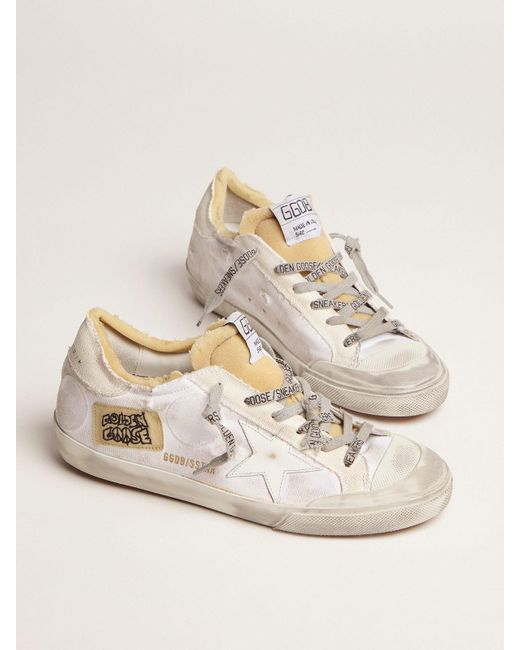 Golden Goose Women's Canvas Super-star Sneakers With Side Patch | Lyst  Australia