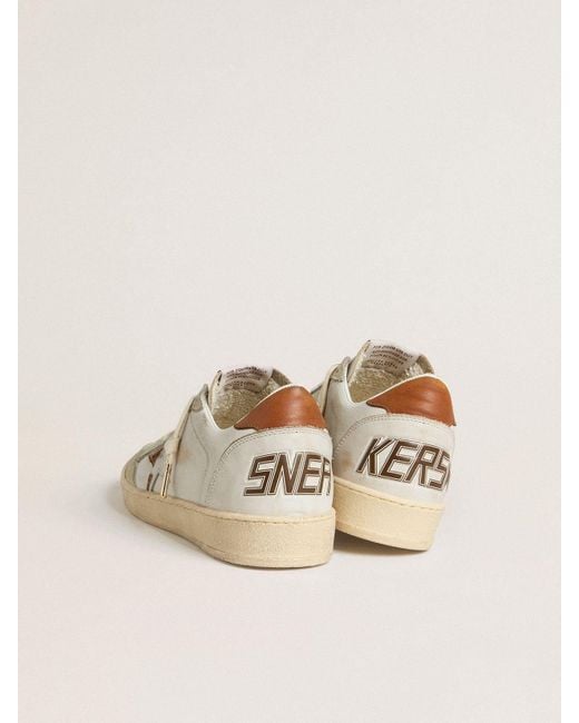 Golden Goose Women's Natural Ball Star With Animal-Print Pony Skin